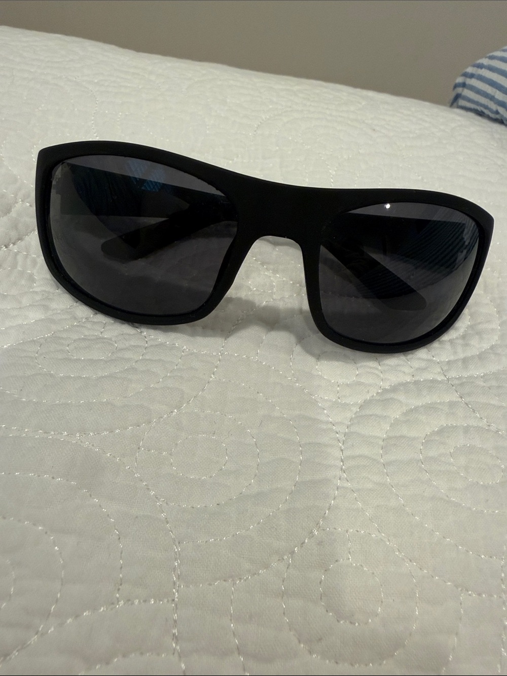 Maui Jim Manchester United Black Wrap Sunglasses with Dark Lenses